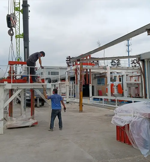 Erfolgreiche Inbetriebnahme einer Produktionslinie für Leichtbausteine für einen Kunden in Ningxia